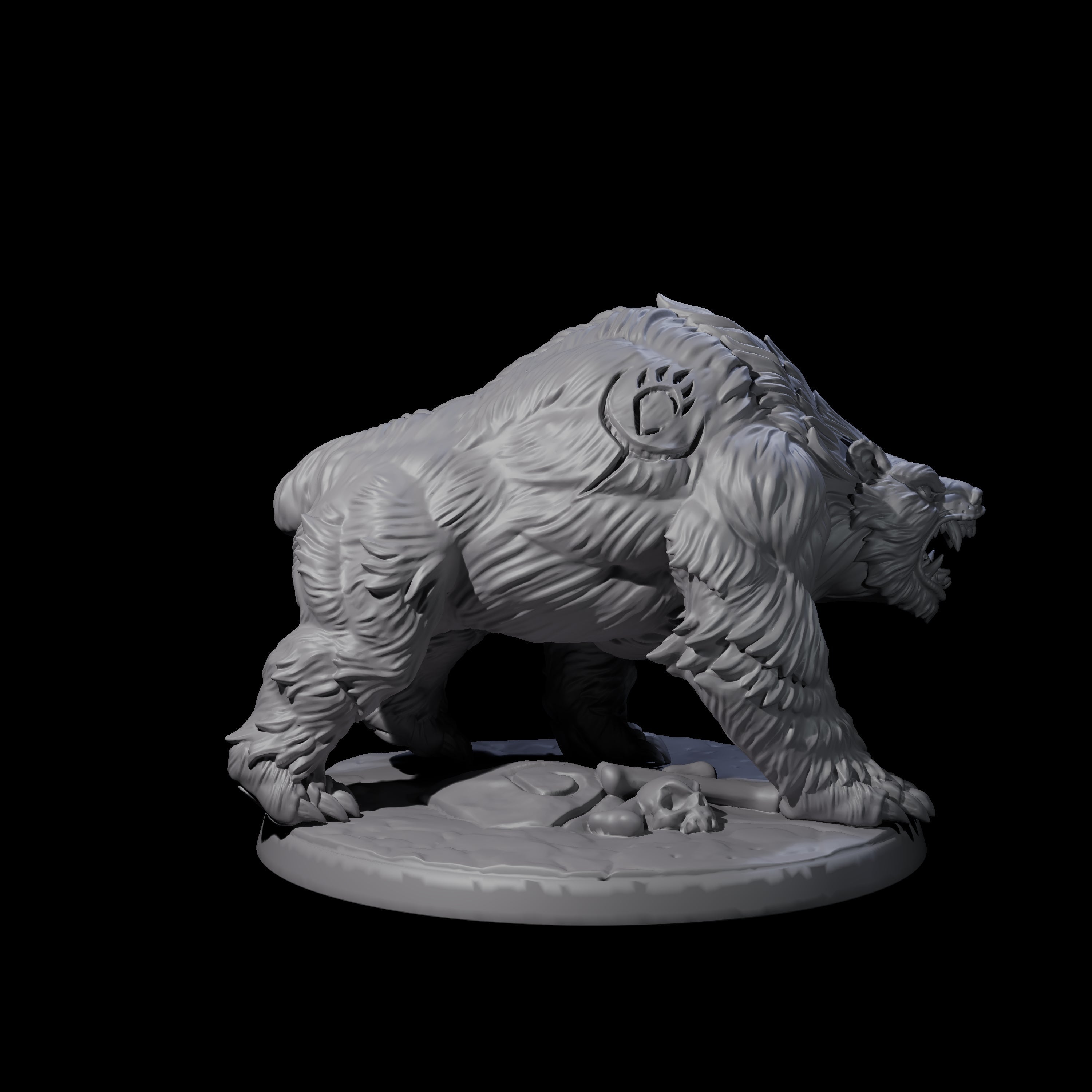 Growling Giant Bear Miniature for Dungeons and Dragons, Pathfinder or other TTRPGs