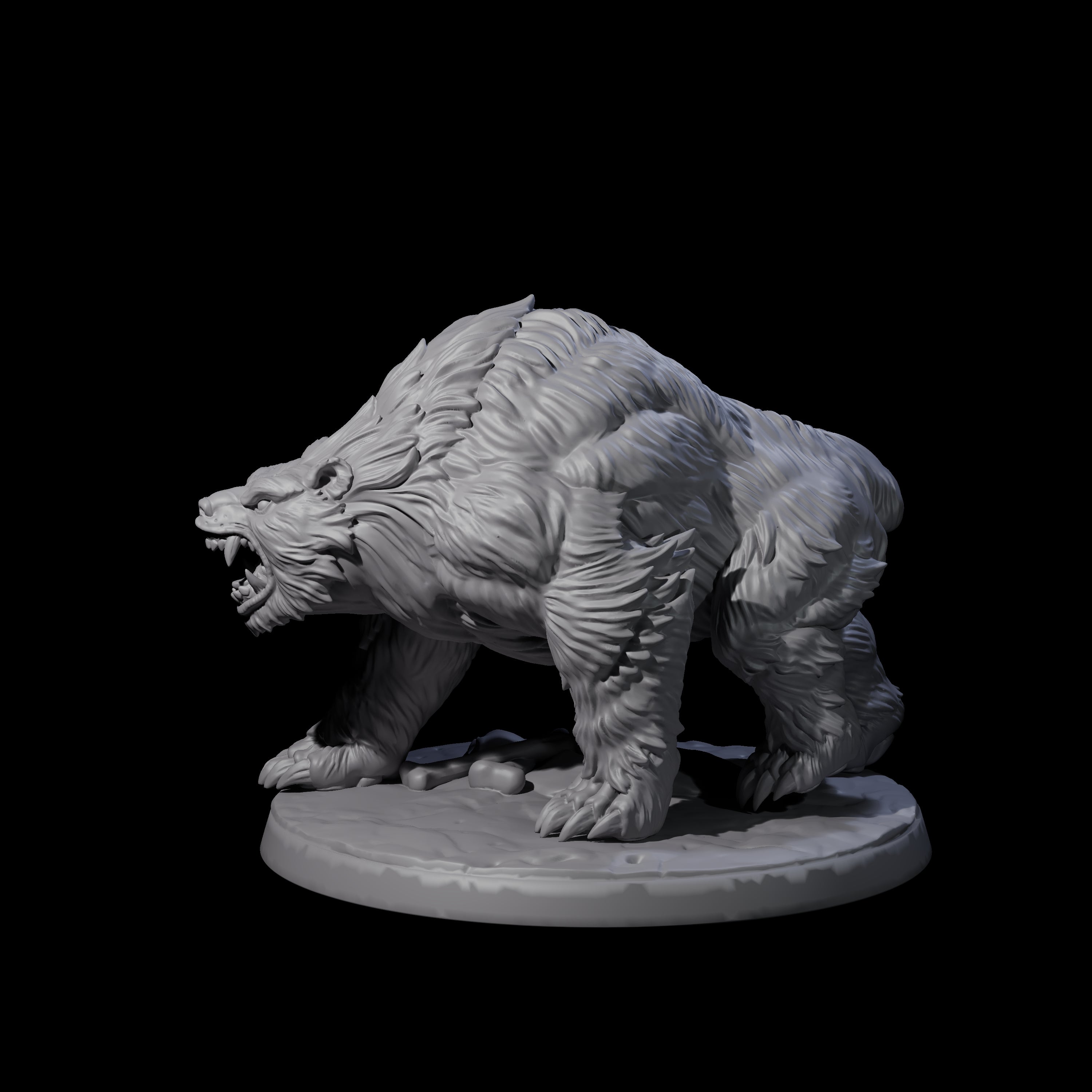 Growling Giant Bear Miniature for Dungeons and Dragons, Pathfinder or other TTRPGs