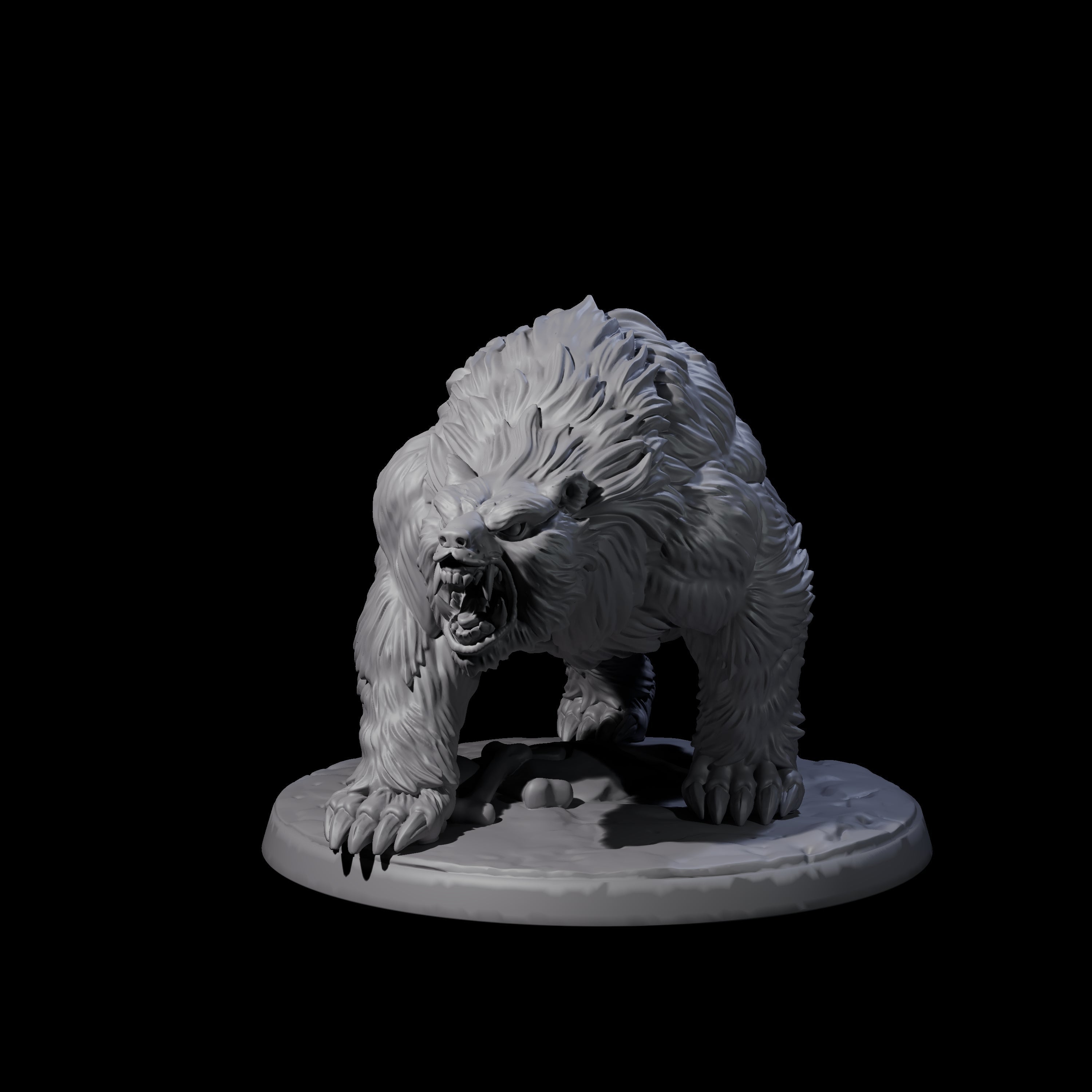 Growling Giant Bear Miniature for Dungeons and Dragons, Pathfinder or other TTRPGs