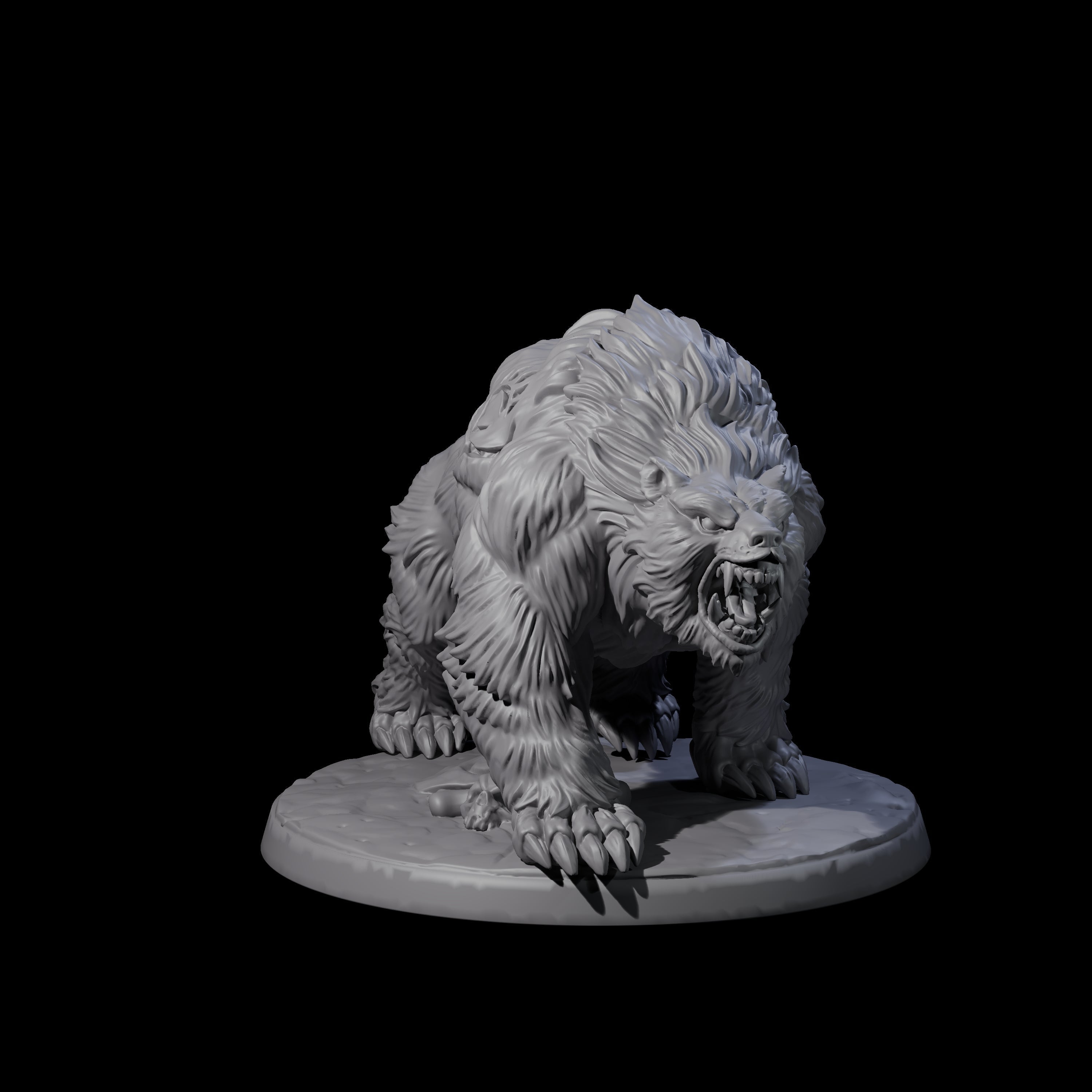 Growling Giant Bear Miniature for Dungeons and Dragons, Pathfinder or other TTRPGs