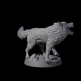 Growling Wolf A Miniature for Dungeons and Dragons, Pathfinder or other TTRPGs