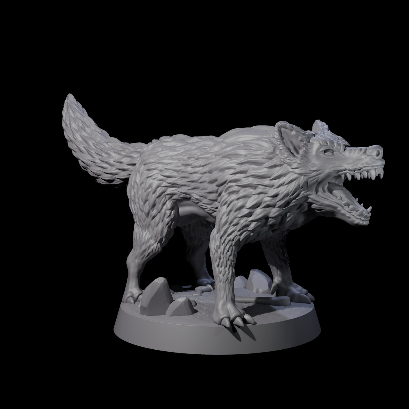 Growling Wolf B Miniature for Dungeons and Dragons, Pathfinder or other TTRPGs