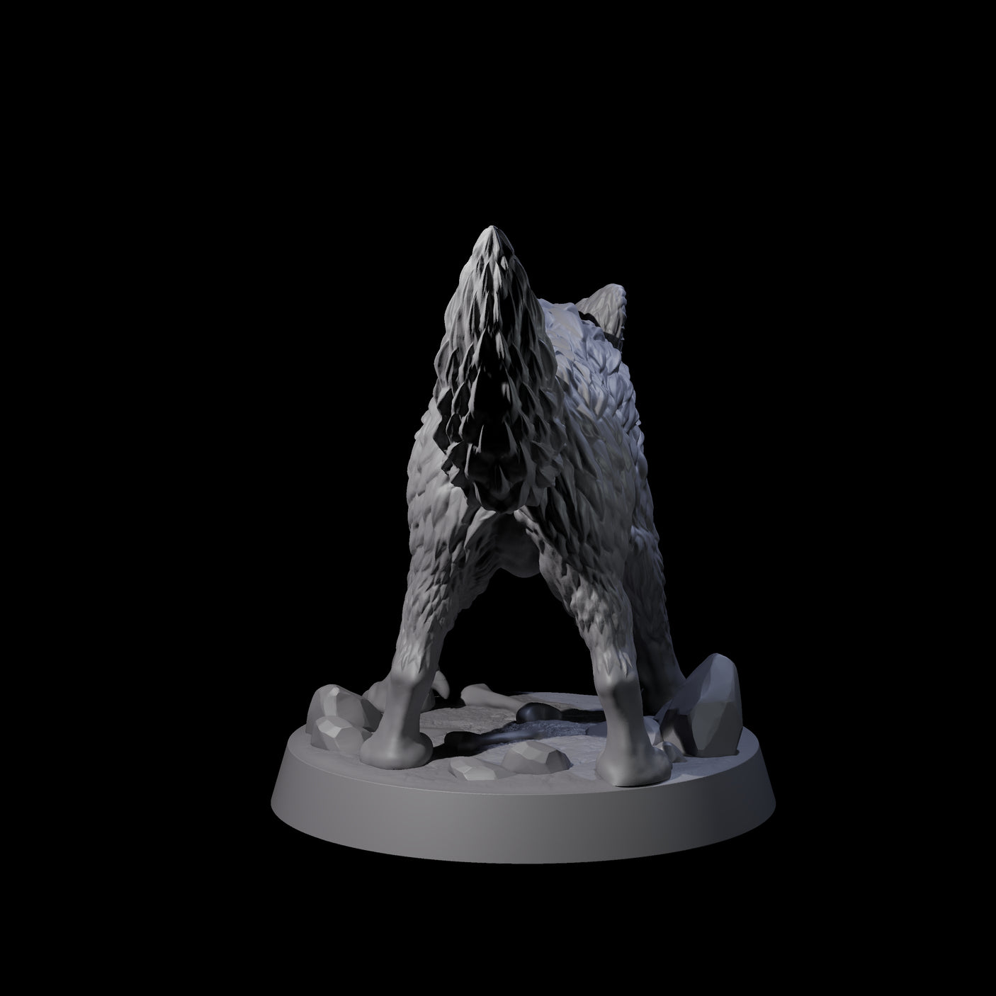 Growling Wolf B Miniature for Dungeons and Dragons, Pathfinder or other TTRPGs