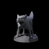 Growling Wolf B Miniature for Dungeons and Dragons, Pathfinder or other TTRPGs
