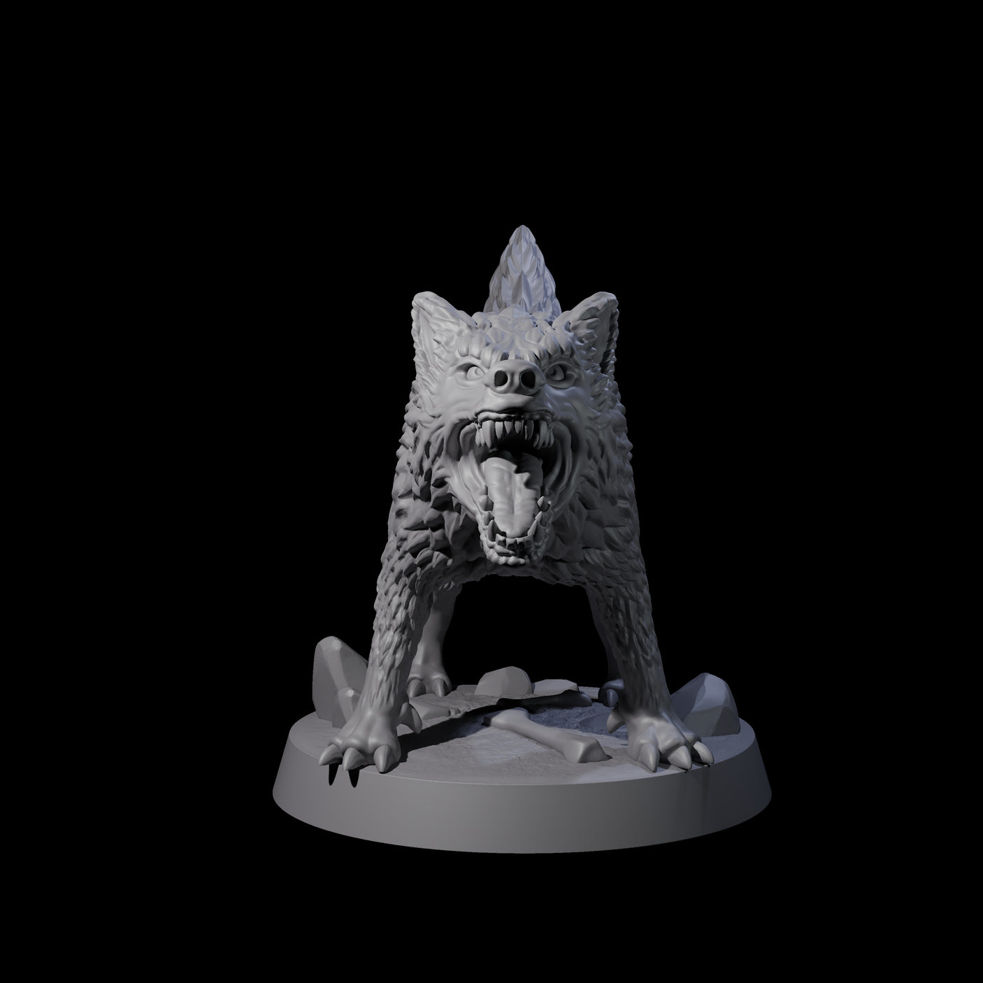 Growling Wolf B Miniature for Dungeons and Dragons, Pathfinder or other TTRPGs