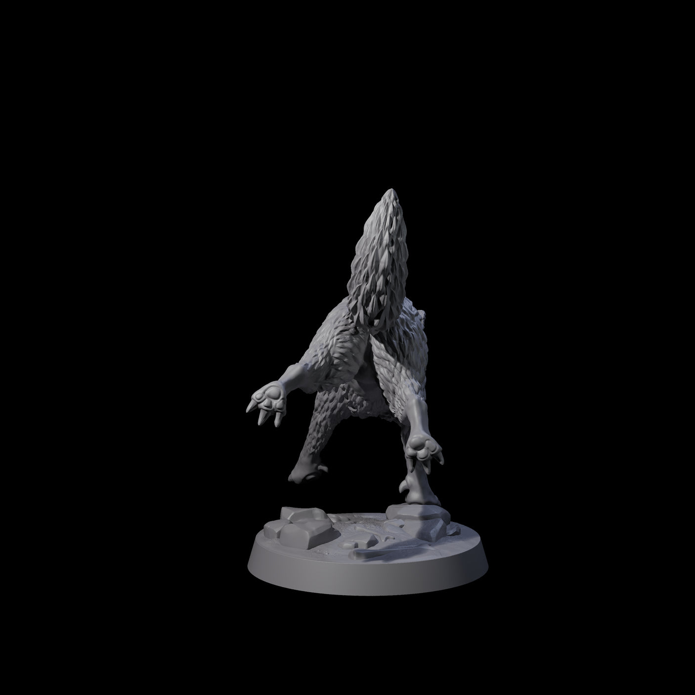 Growling Wolf C Miniature for Dungeons and Dragons, Pathfinder or other TTRPGs