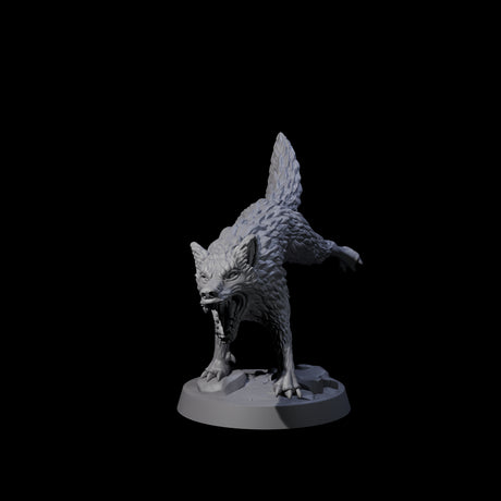 Growling Wolf C Miniature for Dungeons and Dragons, Pathfinder or other TTRPGs