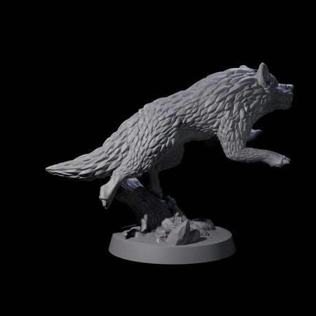 Growling Wolf D Miniature for Dungeons and Dragons, Pathfinder or other TTRPGs