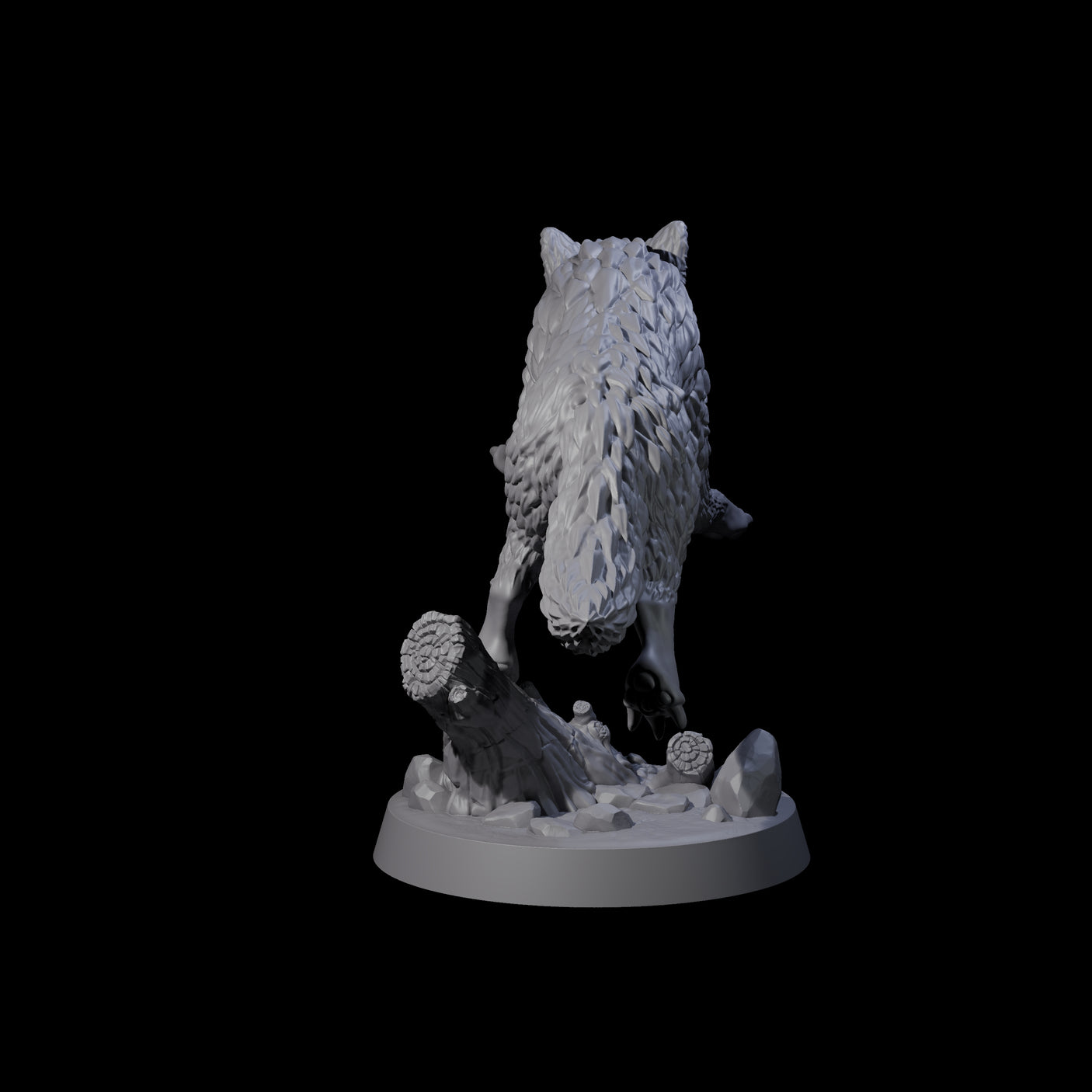 Growling Wolf D Miniature for Dungeons and Dragons, Pathfinder or other TTRPGs