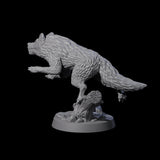 Growling Wolf D Miniature for Dungeons and Dragons, Pathfinder or other TTRPGs