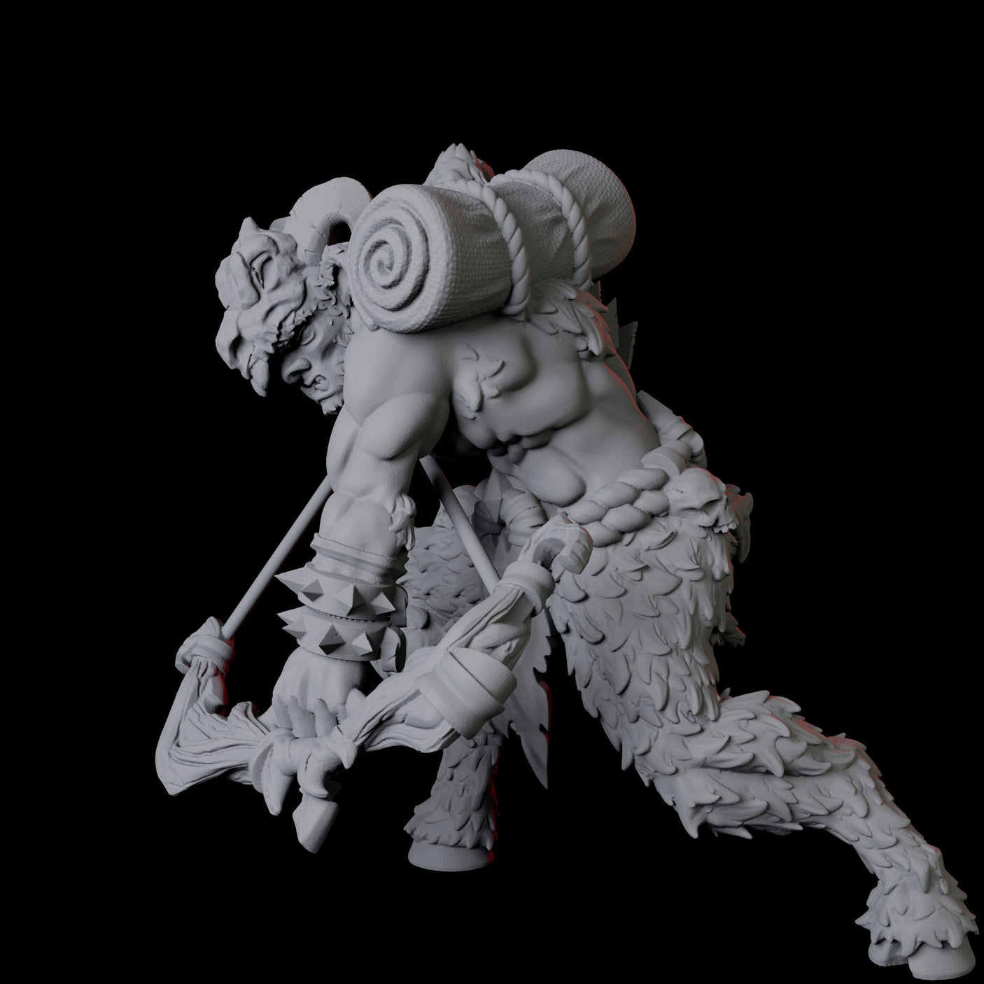 Gruff Satyr B Miniature for Dungeons and Dragons, Pathfinder or other TTRPGs