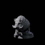 Gruff Wild Boar Miniature for Dungeons and Dragons, Pathfinder or other TTRPGs