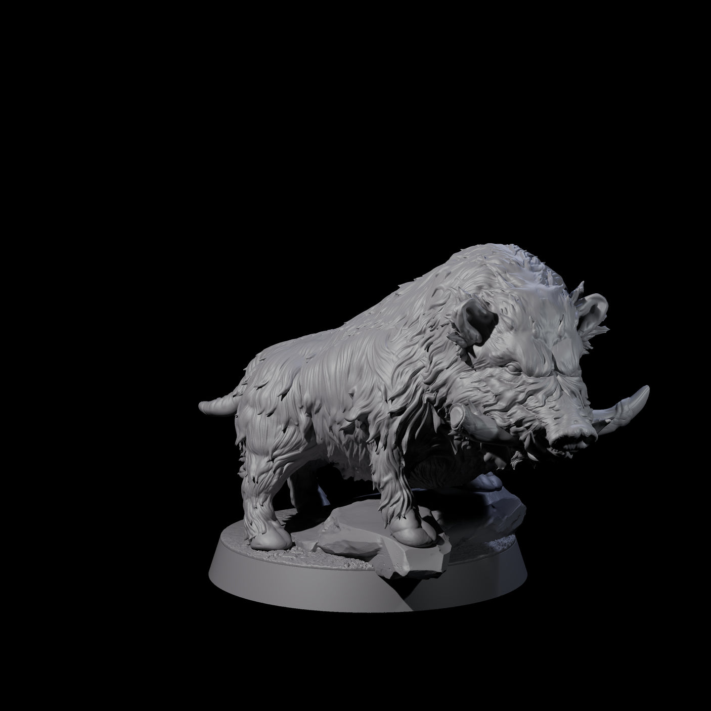 Gruff Wild Boar Miniature for Dungeons and Dragons, Pathfinder or other TTRPGs