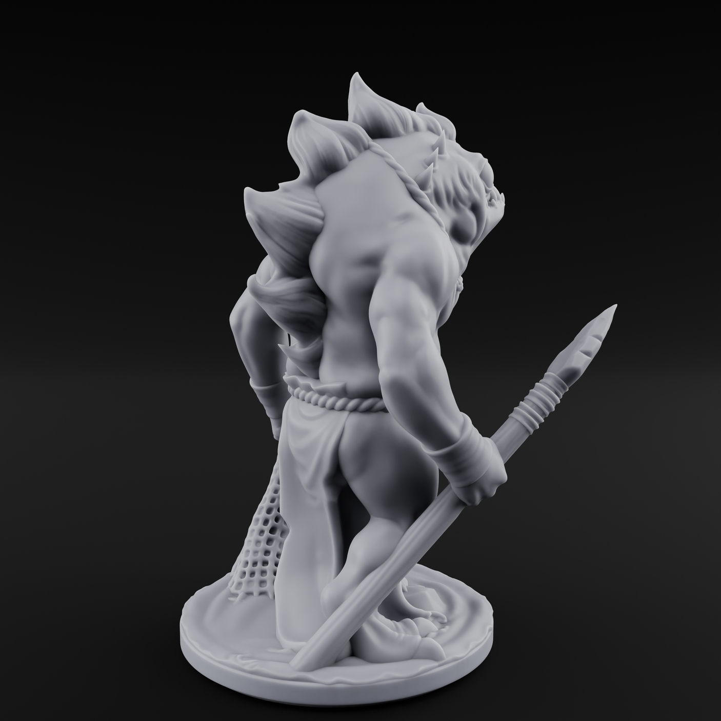 Grumpy Kua-Toa Fisher A Miniature for Dungeons and Dragons, Pathfinder or other TTRPGs