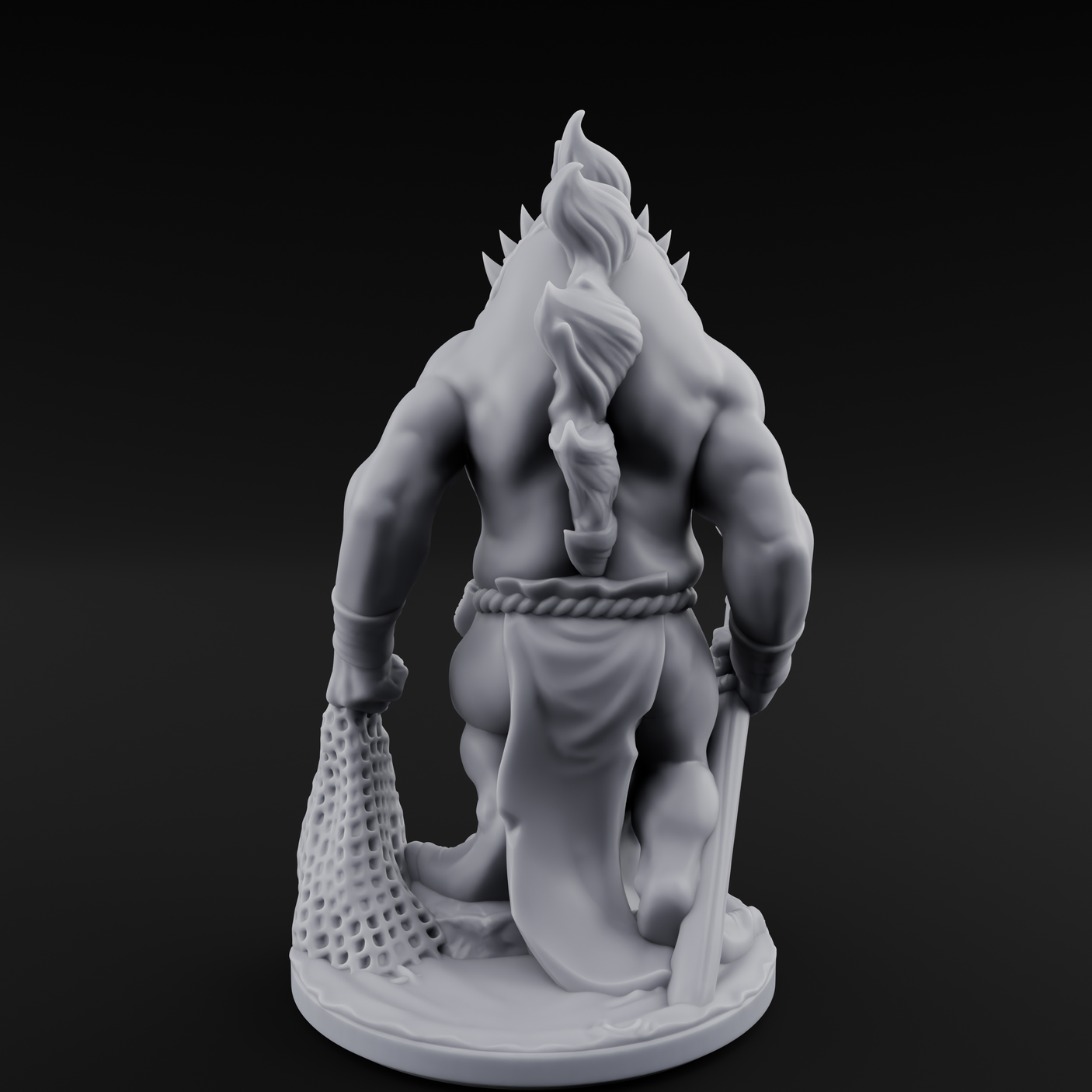 Grumpy Kua-Toa Fisher A Miniature for Dungeons and Dragons, Pathfinder or other TTRPGs