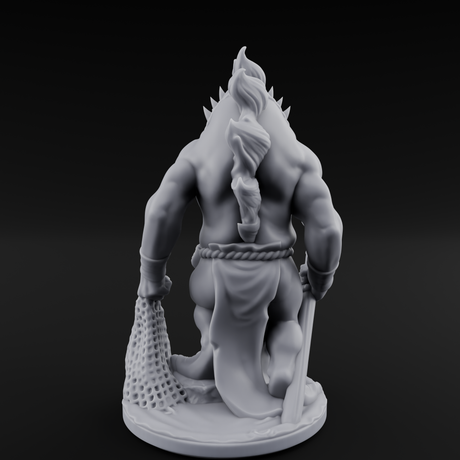 Grumpy Kua-Toa Fisher A Miniature for Dungeons and Dragons, Pathfinder or other TTRPGs