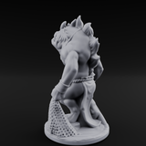Grumpy Kua-Toa Fisher A Miniature for Dungeons and Dragons, Pathfinder or other TTRPGs