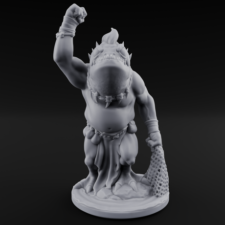 Grumpy Kua-Toa Fisher B Miniature for Dungeons and Dragons, Pathfinder or other TTRPGs