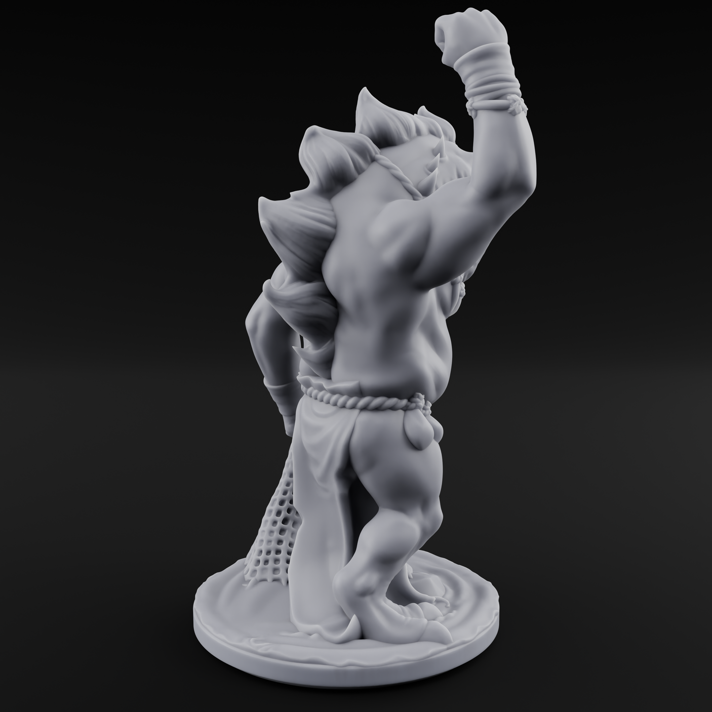 Grumpy Kua-Toa Fisher B Miniature for Dungeons and Dragons, Pathfinder or other TTRPGs