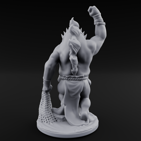 Grumpy Kua-Toa Fisher B Miniature for Dungeons and Dragons, Pathfinder or other TTRPGs