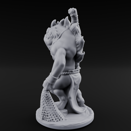Grumpy Kua-Toa Fisher B Miniature for Dungeons and Dragons, Pathfinder or other TTRPGs