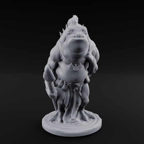 Grumpy Kua-Toa Fisher C Miniature for Dungeons and Dragons, Pathfinder or other TTRPGs
