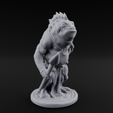Grumpy Kua-Toa Fisher C Miniature for Dungeons and Dragons, Pathfinder or other TTRPGs