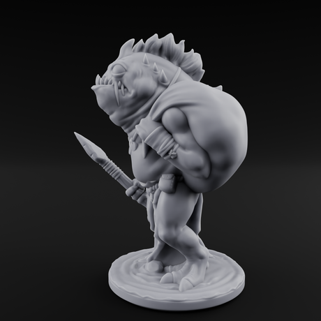 Grumpy Kua-Toa Fisher C Miniature for Dungeons and Dragons, Pathfinder or other TTRPGs
