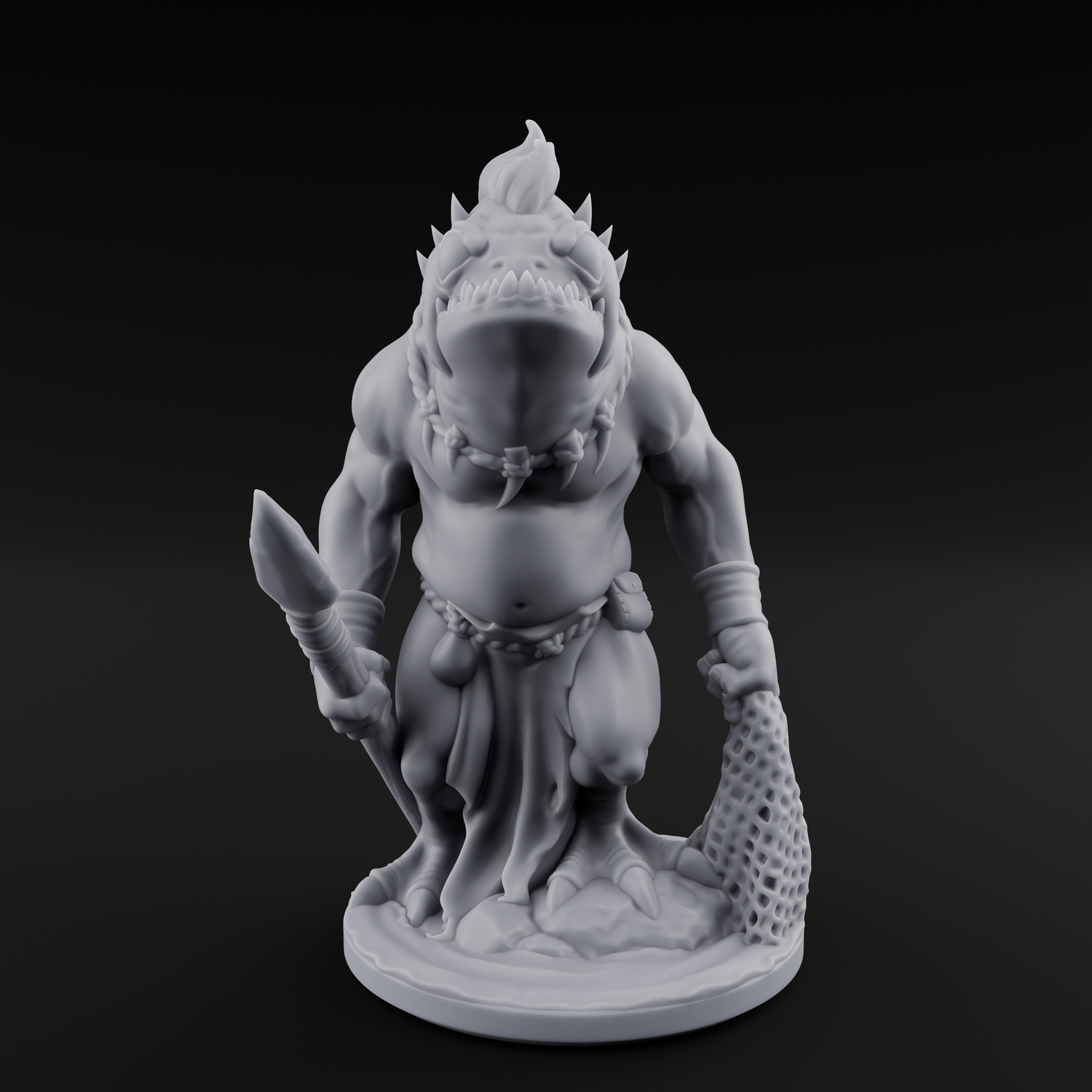 Grumpy Kua-Toa Fishers Miniature for Dungeons and Dragons, Pathfinder or other TTRPGs