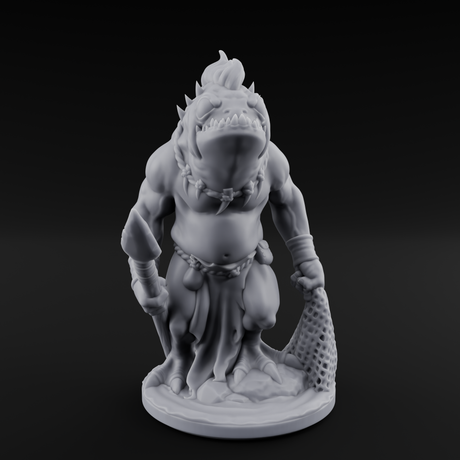 Grumpy Kua-Toa Fishers Miniature for Dungeons and Dragons, Pathfinder or other TTRPGs