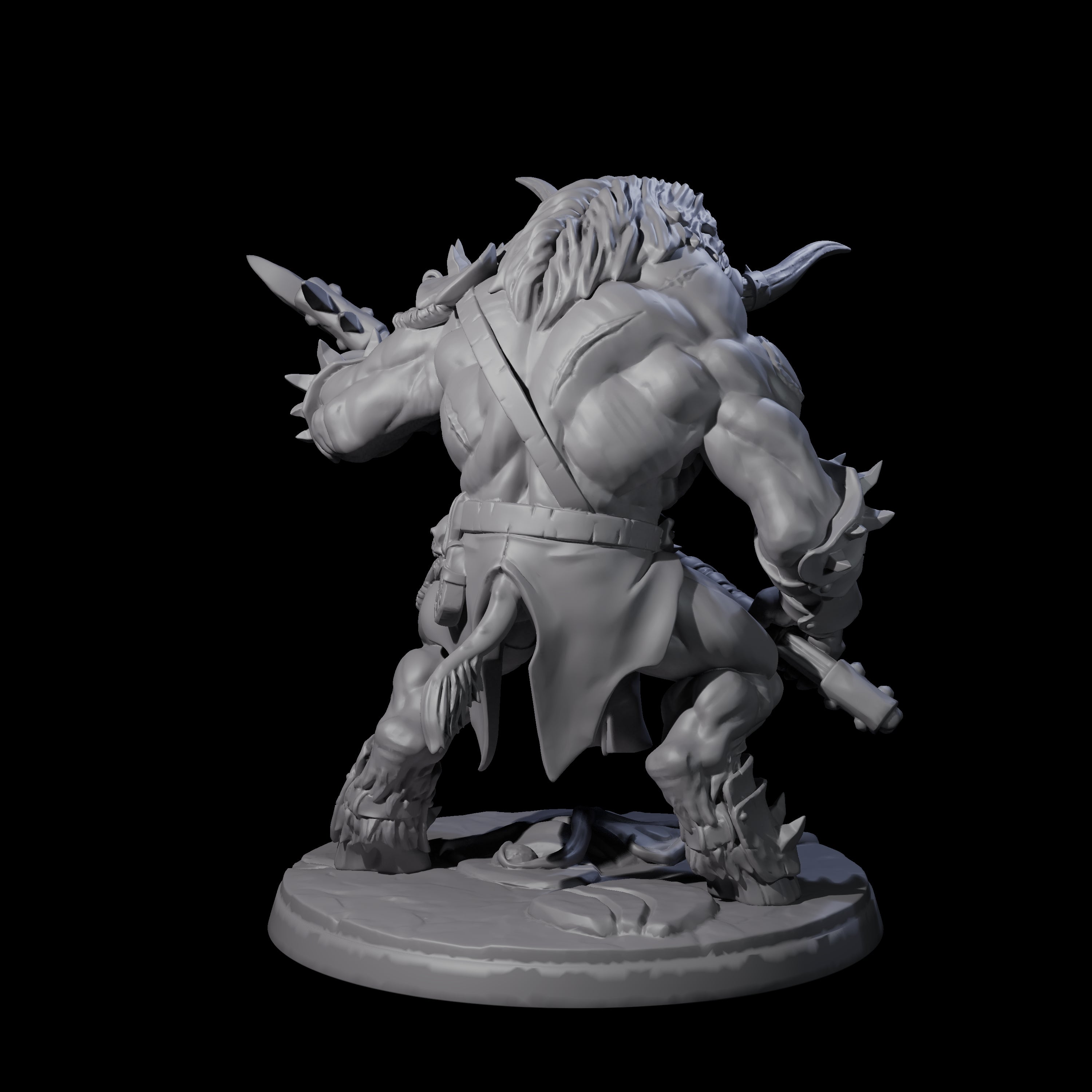 Grusome Minotaur B Miniature for Dungeons and Dragons, Pathfinder or other TTRPGs