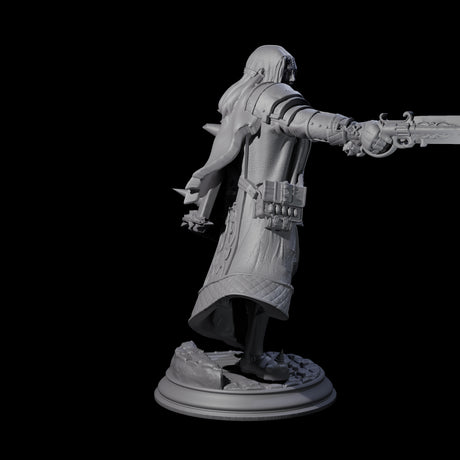 Gun Blade Fighter Miniature for Dungeons and Dragons, Pathfinder or other TTRPGs