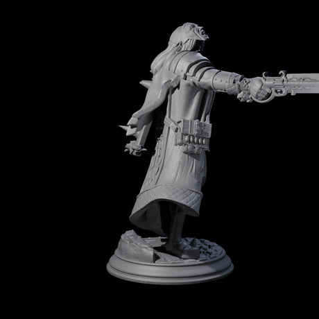 Gun Blade Fighter Miniature for Dungeons and Dragons, Pathfinder or other TTRPGs
