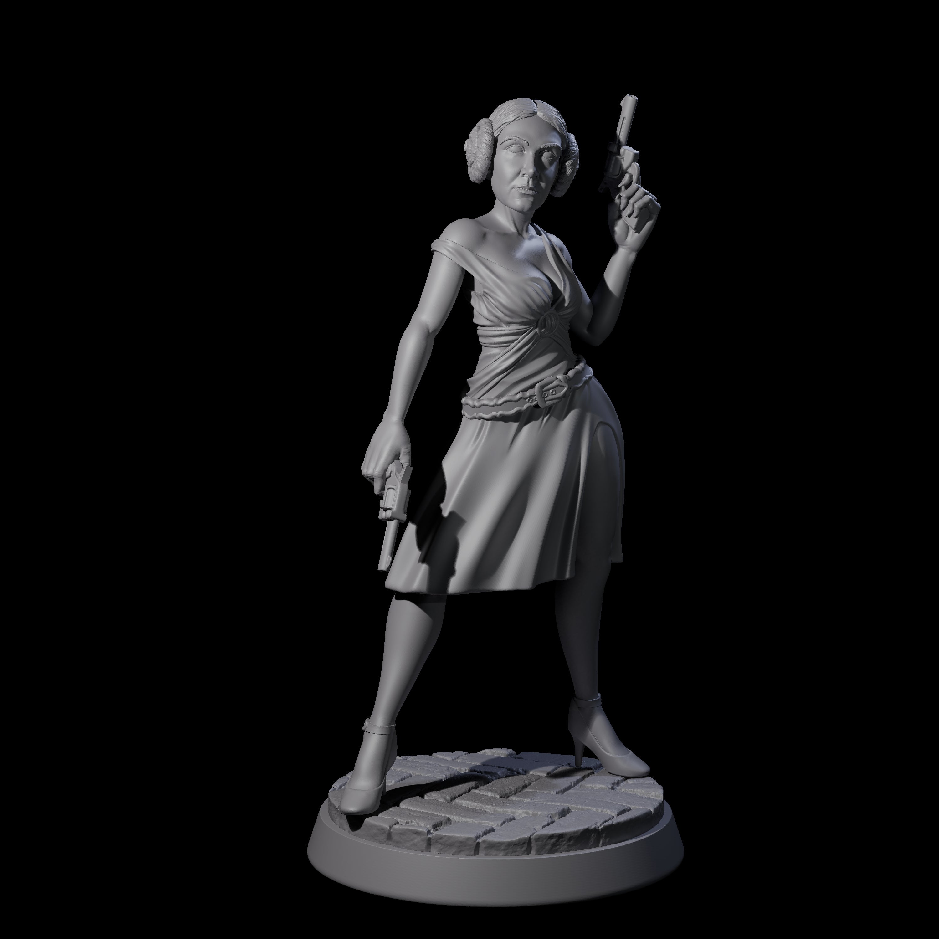 Gun Toting Flapper Miniature for Dungeons and Dragons, Pathfinder or other TTRPGs
