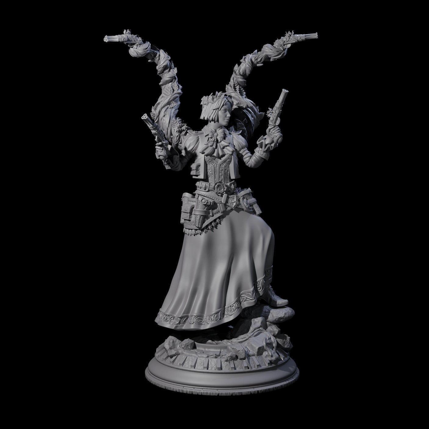 Gunslinger Druid Miniature for Dungeons and Dragons, Pathfinder or other TTRPGs