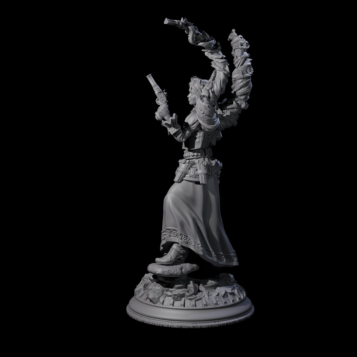 Gunslinger Druid Miniature for Dungeons and Dragons, Pathfinder or other TTRPGs