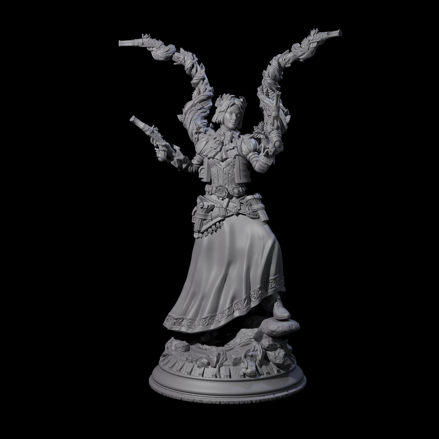 Gunslinger Druid Miniature for Dungeons and Dragons, Pathfinder or other TTRPGs