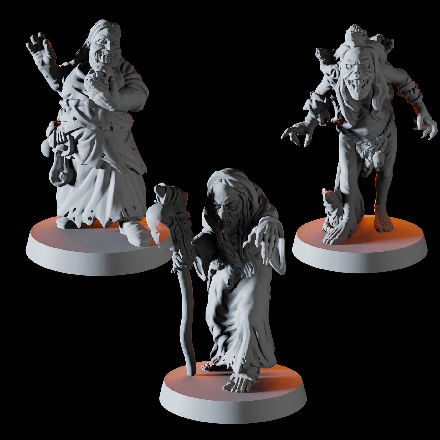 Hag Coven Miniature for Dungeons and Dragons, Pathfinder or other TTRPGs