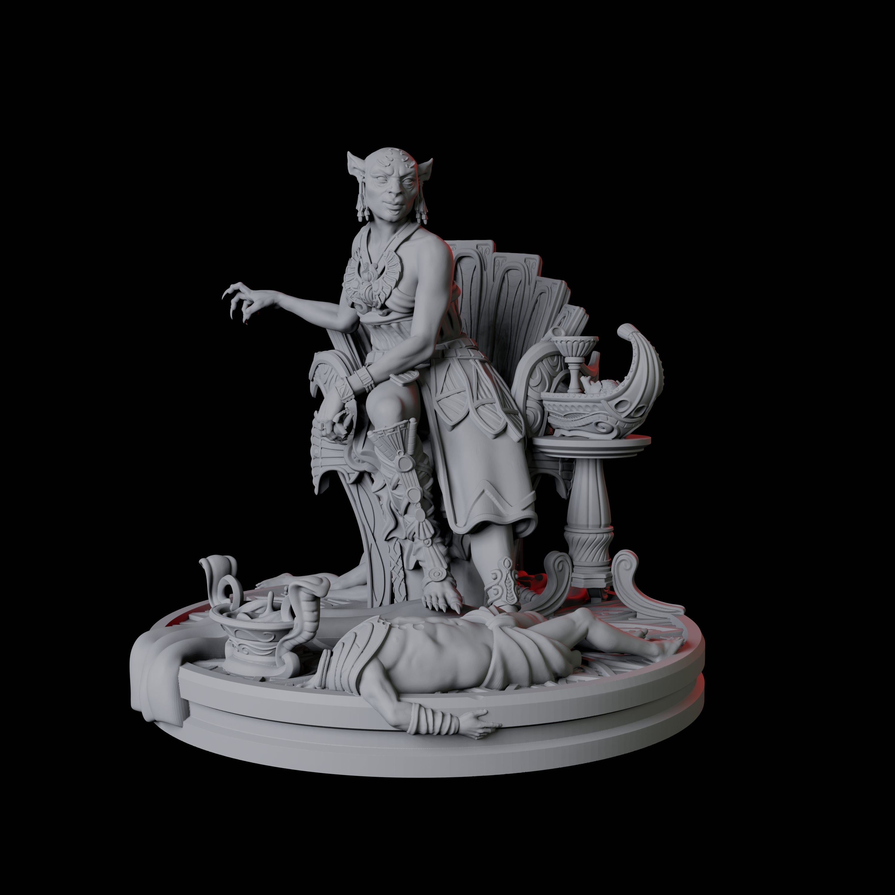 Hairless Tabaxi Warrior A Miniature for Dungeons and Dragons, Pathfinder or other TTRPGs