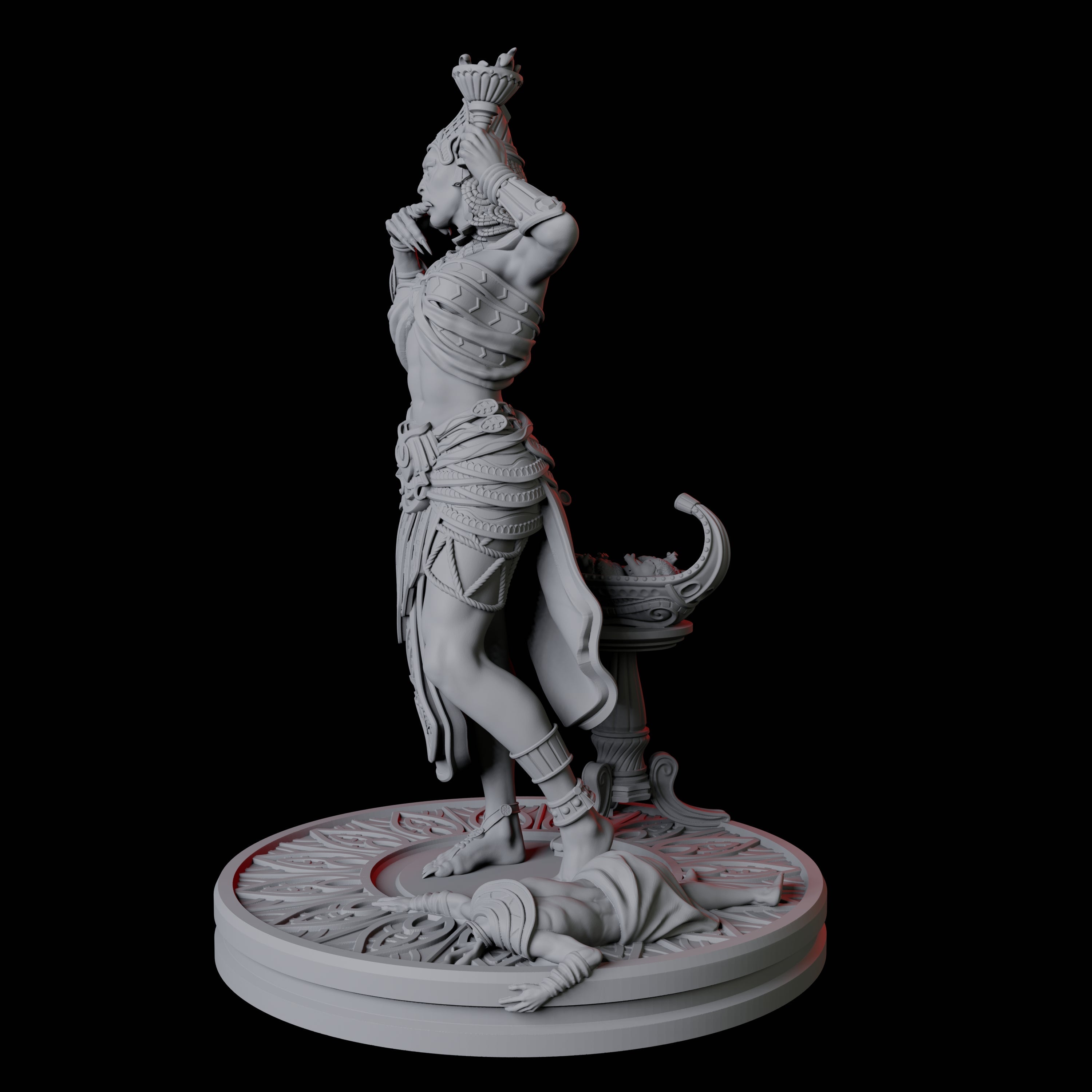 Hairless Tabaxi Warrior B Miniature for Dungeons and Dragons, Pathfinder or other TTRPGs