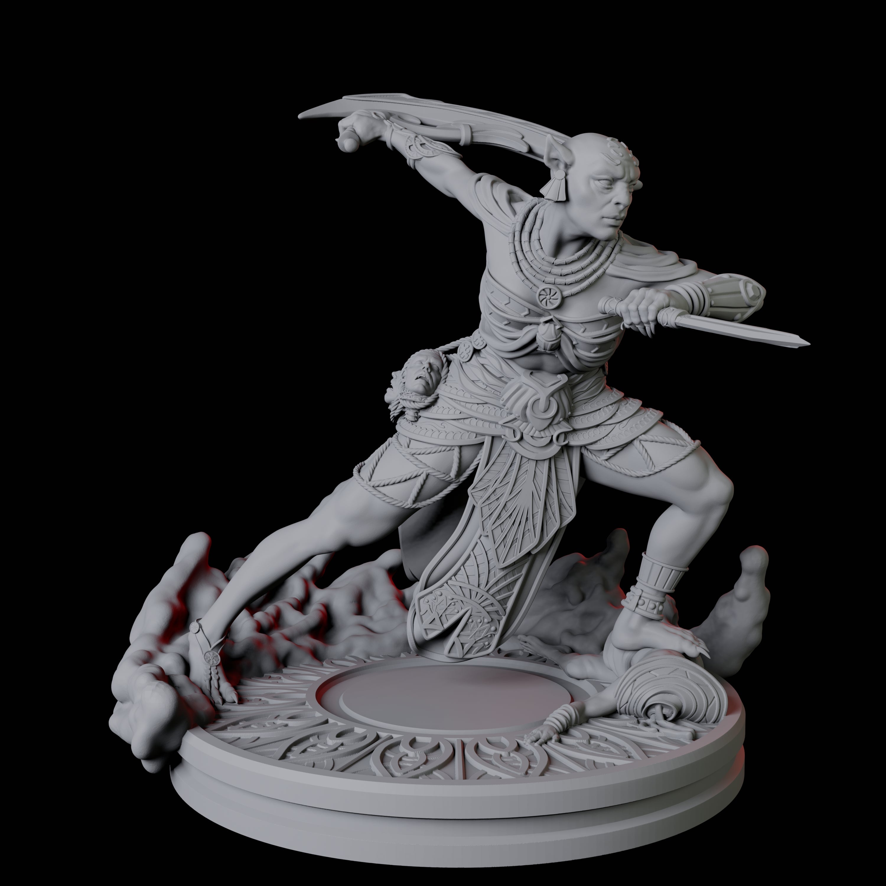 Hairless Tabaxi Warrior D Miniature for Dungeons and Dragons, Pathfinder or other TTRPGs