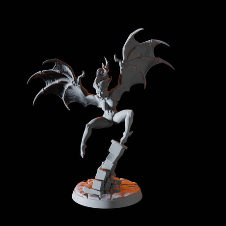 Half Bat Vampire Pin-up Miniature for Dungeons and Dragons, Pathfinder or other TTRPGs