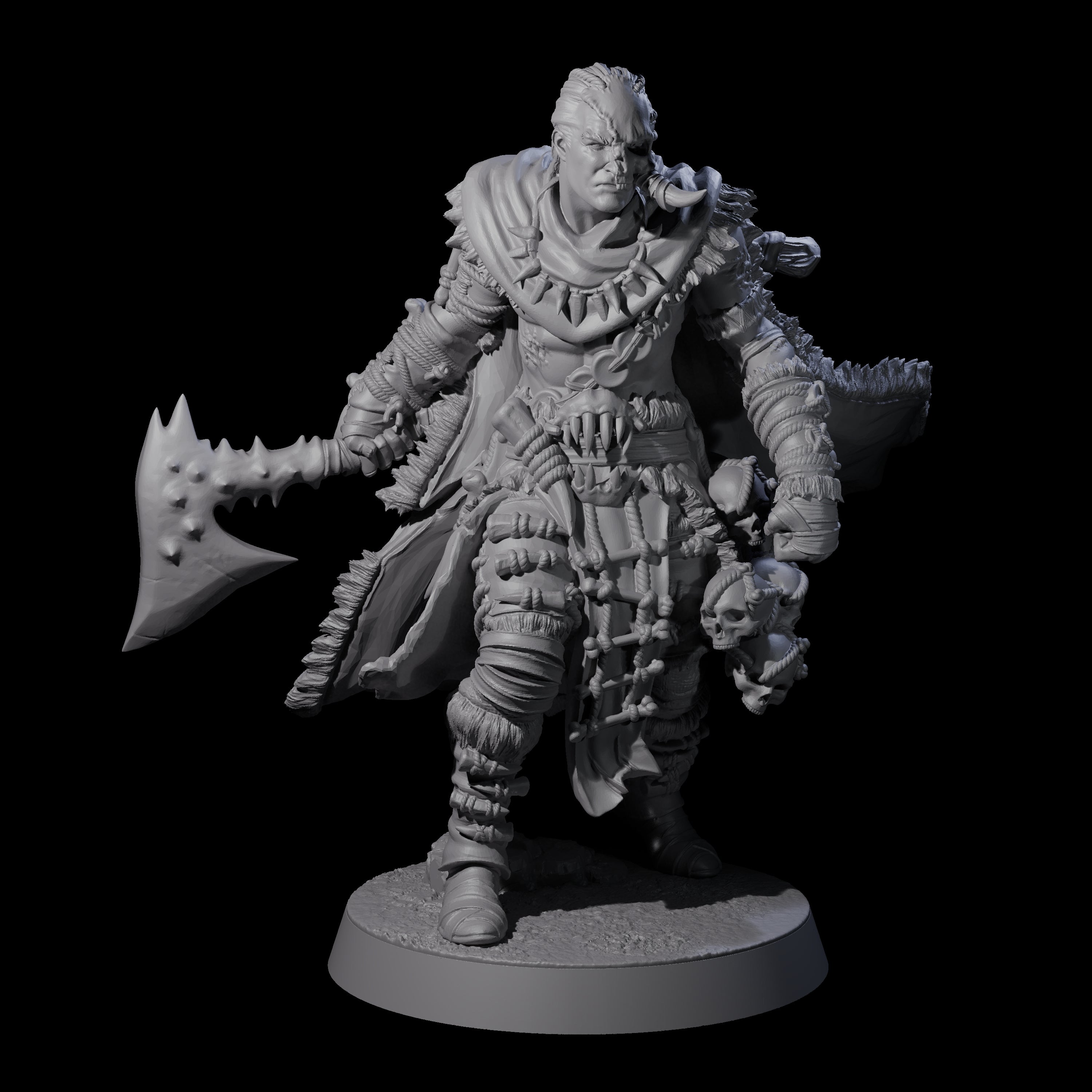 Half Masked Berserker A Miniature for Dungeons and Dragons, Pathfinder or other TTRPGs