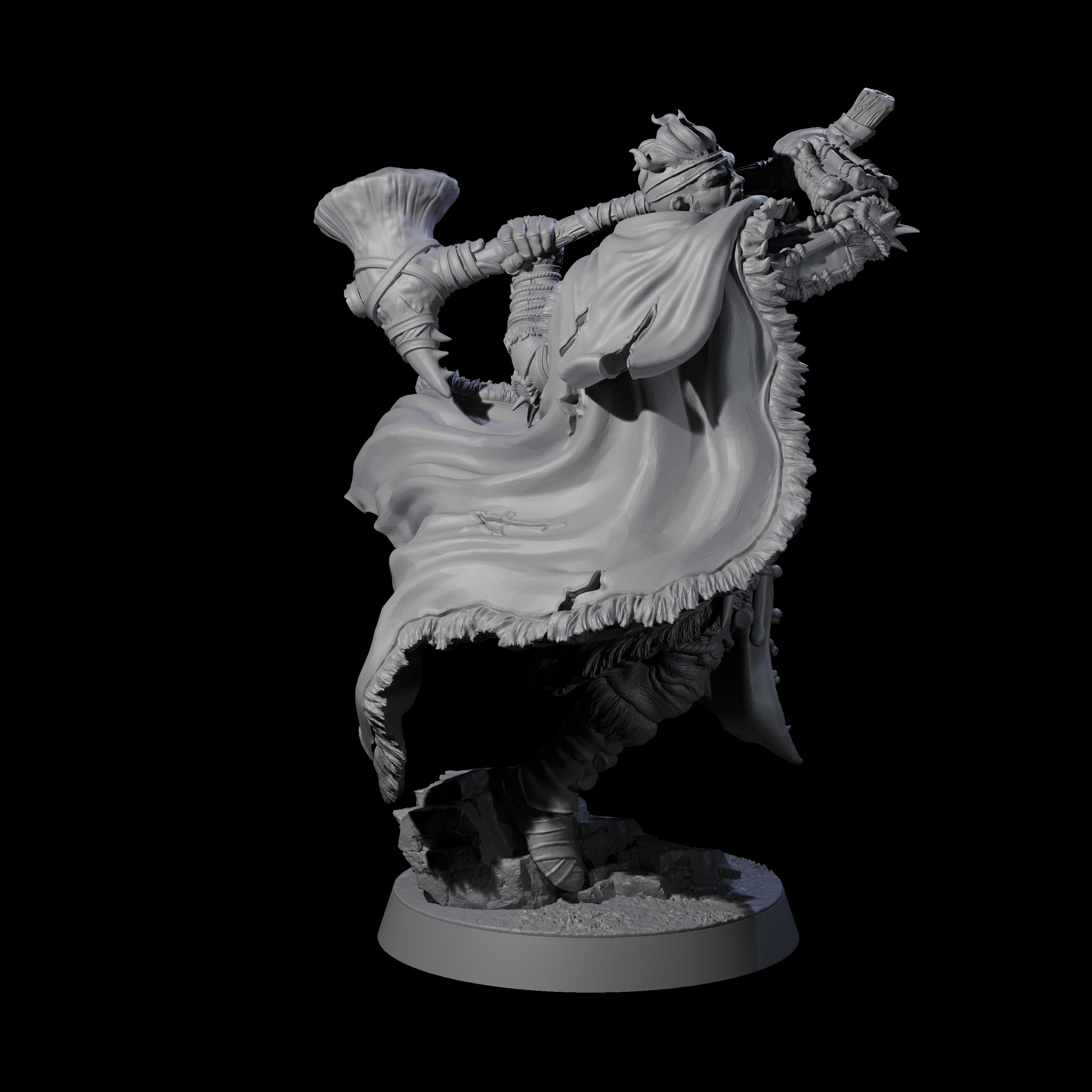 Half Masked Berserker B Miniature for Dungeons and Dragons, Pathfinder or other TTRPGs
