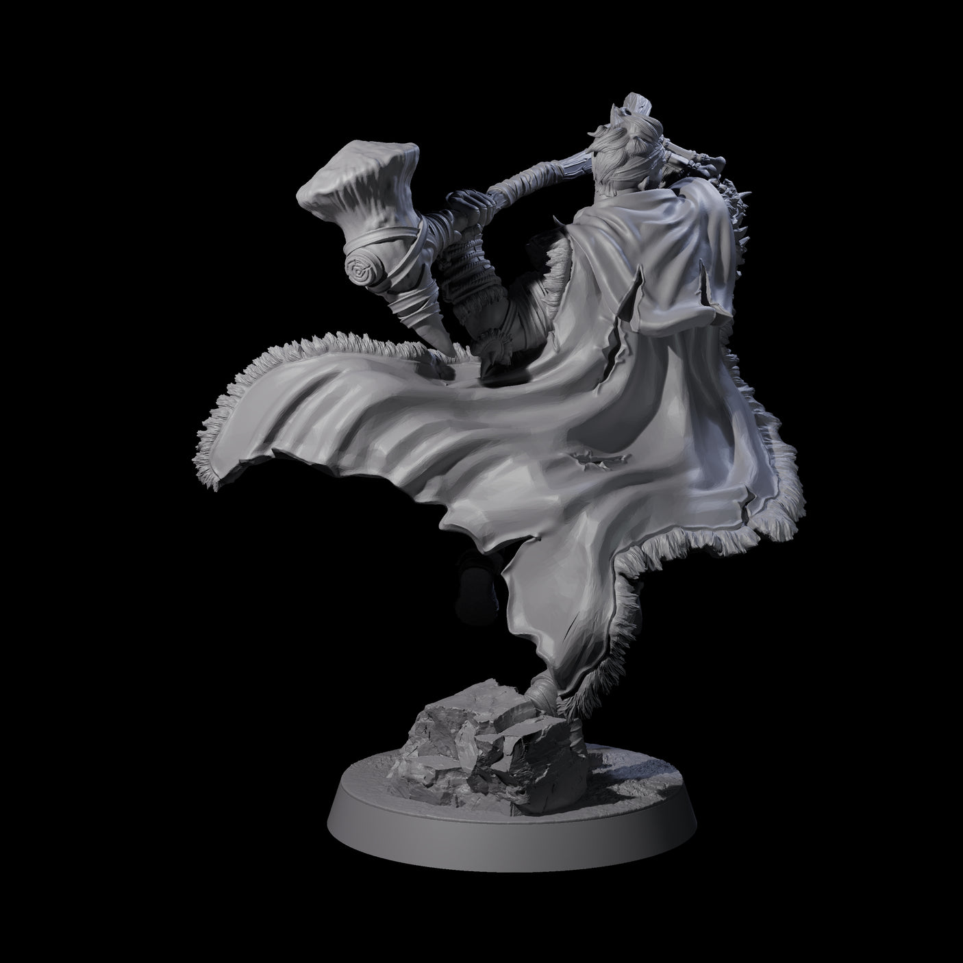 Half Masked Berserker B Miniature for Dungeons and Dragons, Pathfinder or other TTRPGs