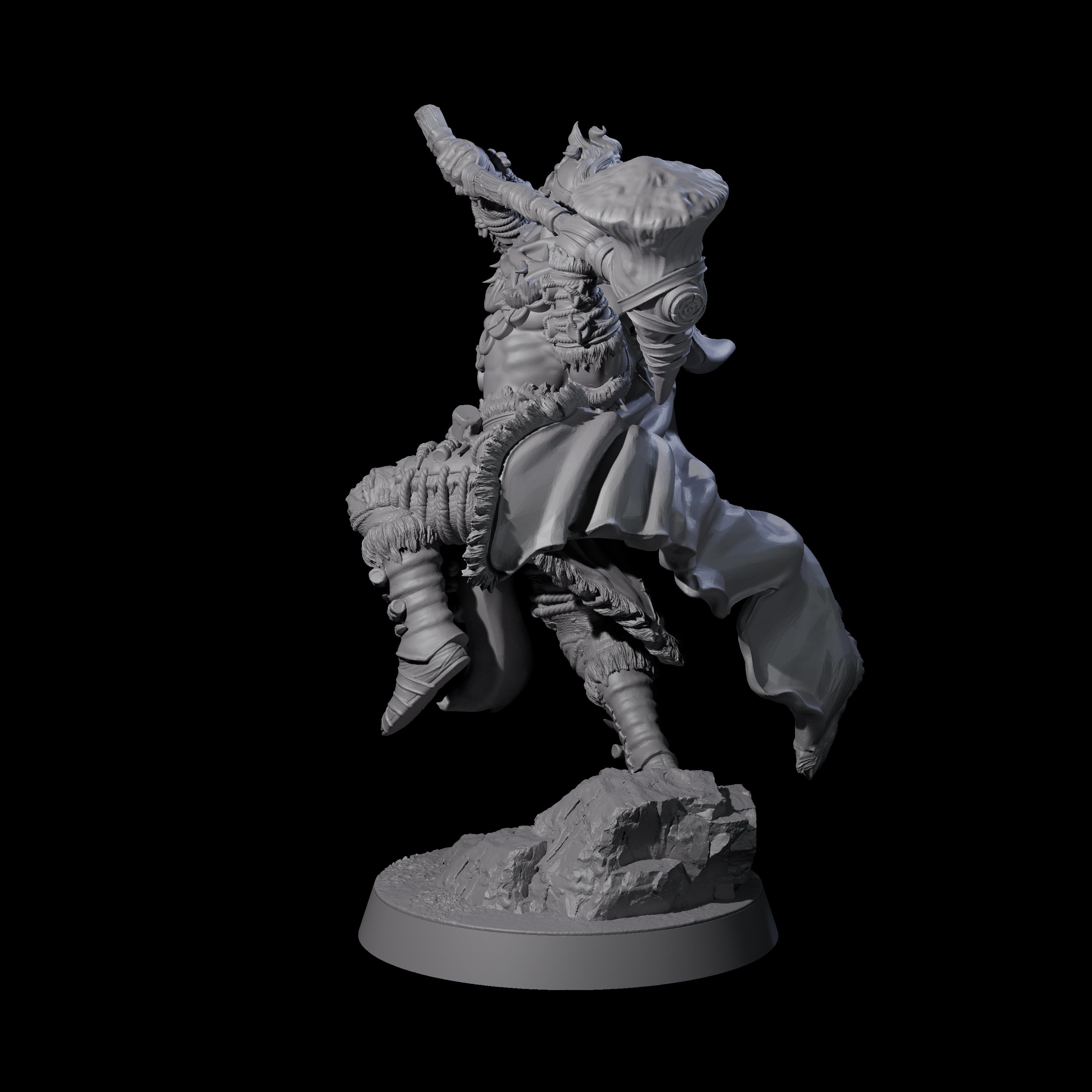 Half Masked Berserker B Miniature for Dungeons and Dragons, Pathfinder or other TTRPGs