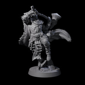 Half Masked Berserker B Miniature for Dungeons and Dragons, Pathfinder or other TTRPGs