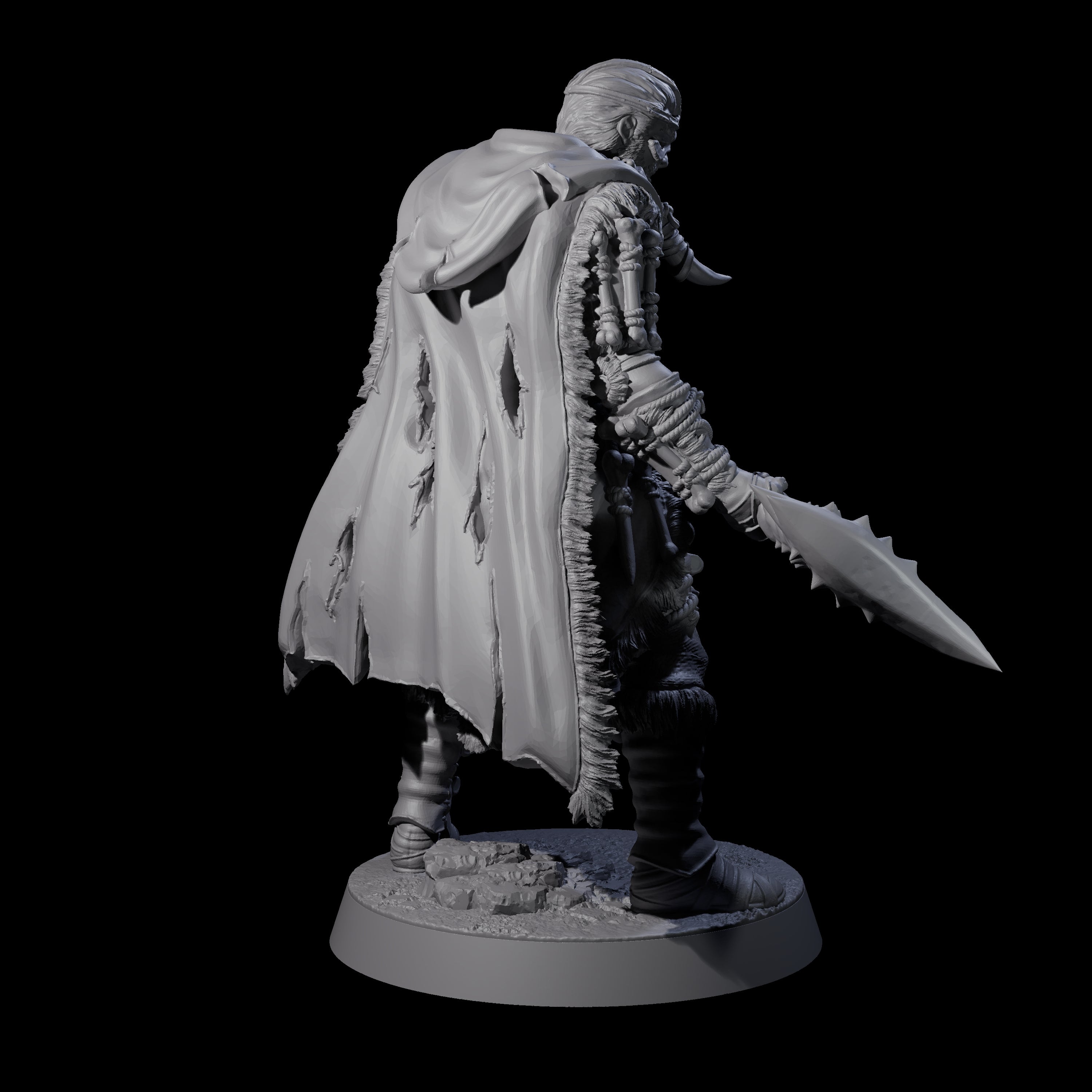 Half Masked Berserker C Miniature for Dungeons and Dragons, Pathfinder or other TTRPGs