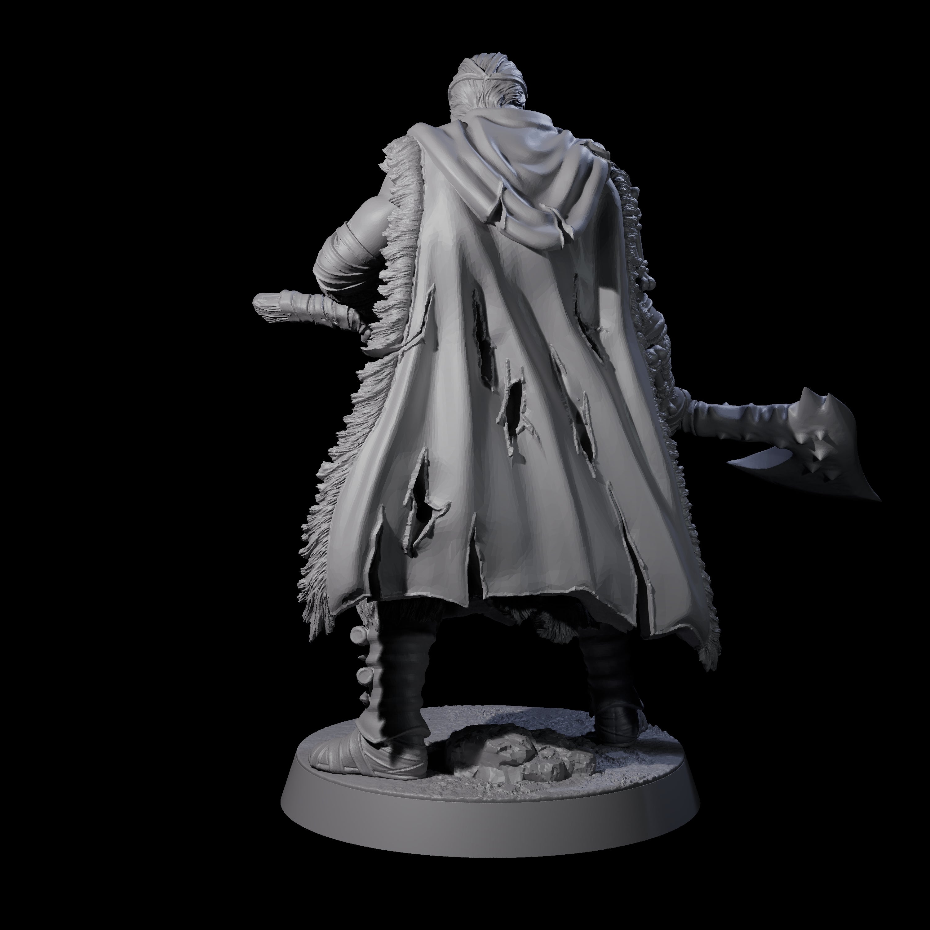 Half Masked Berserker C Miniature for Dungeons and Dragons, Pathfinder or other TTRPGs