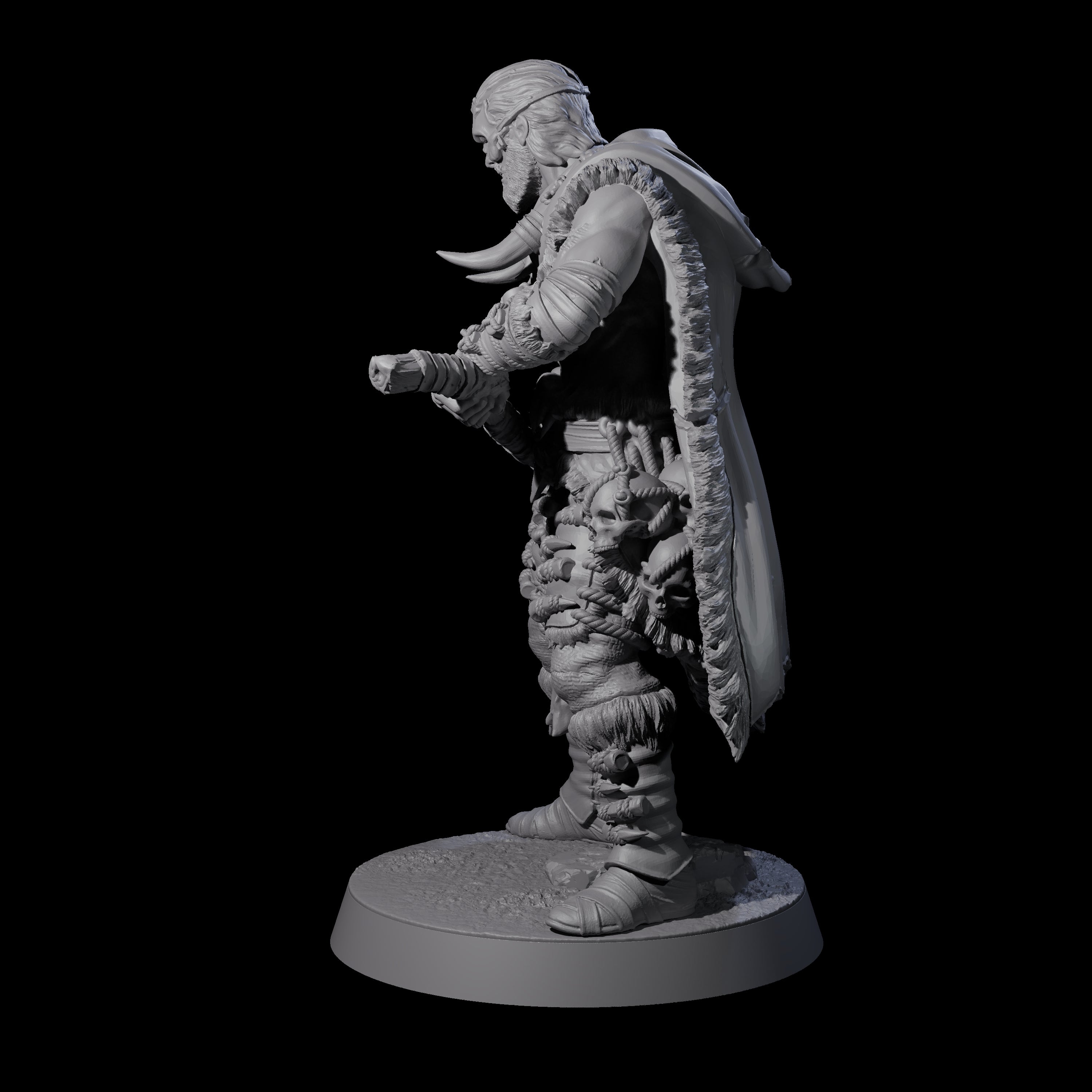 Half Masked Berserker C Miniature for Dungeons and Dragons, Pathfinder or other TTRPGs